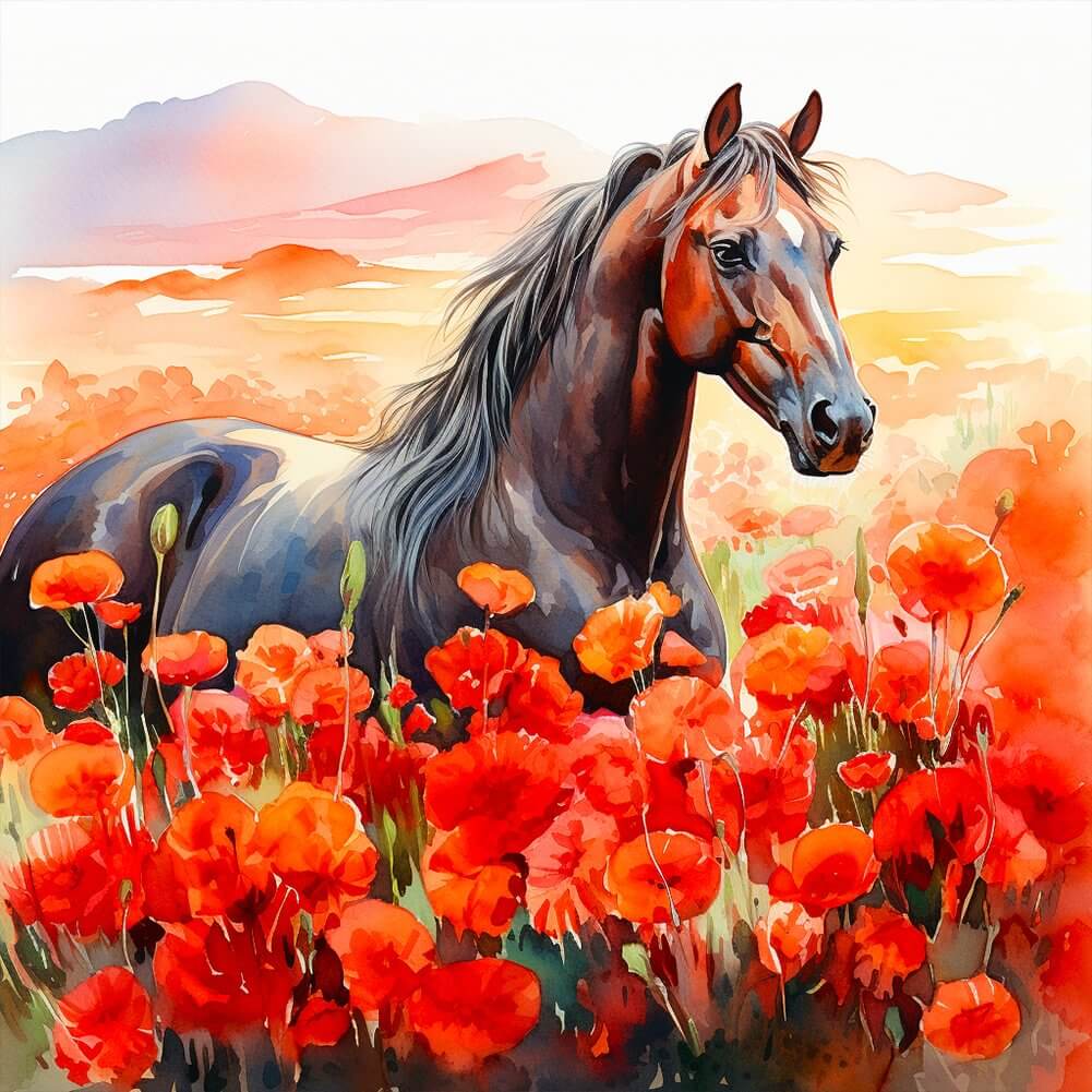 5D DIY Diamond Painting - Full Round / Square - Lady Yume Aand Horse