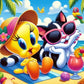 Sylvester The Cat And Tweety Bird diamond art