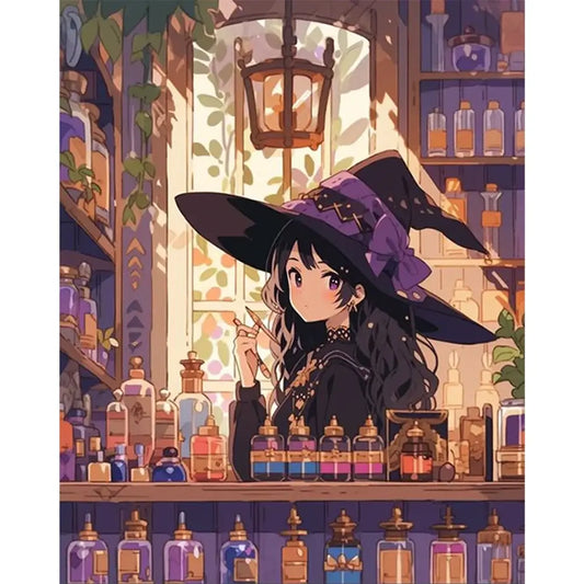 little witch paint by number kit