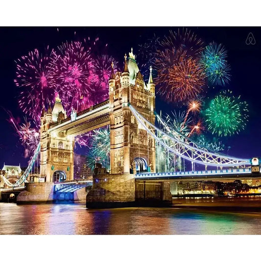 DIY Diamond Painting - Full Round / Square - London Bridge & Fireworks