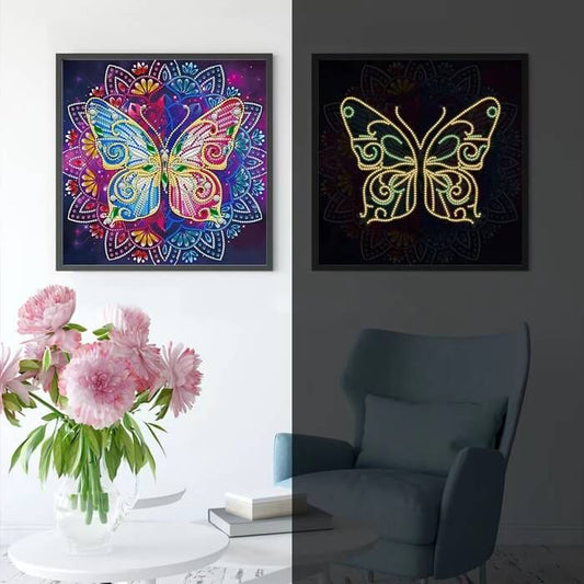 Luminous Diamond Painting - Crystal Rhinestone - Butterfly