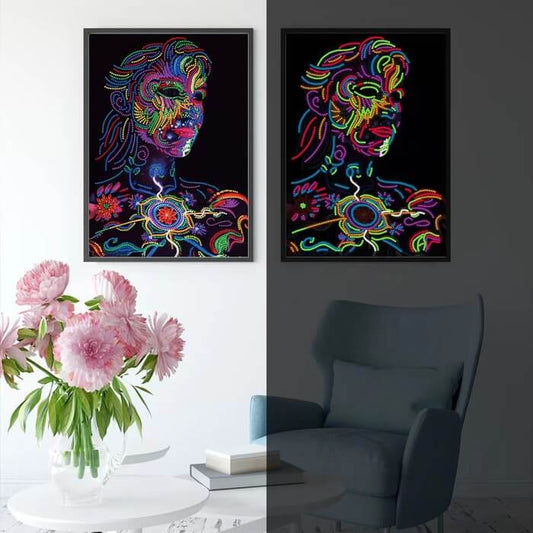 Colorful Woman Luminous Diamond Painting