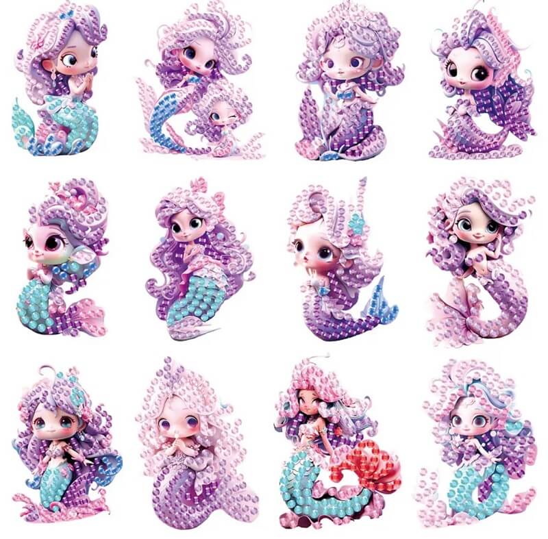 mermaid diamond painting stickers kit