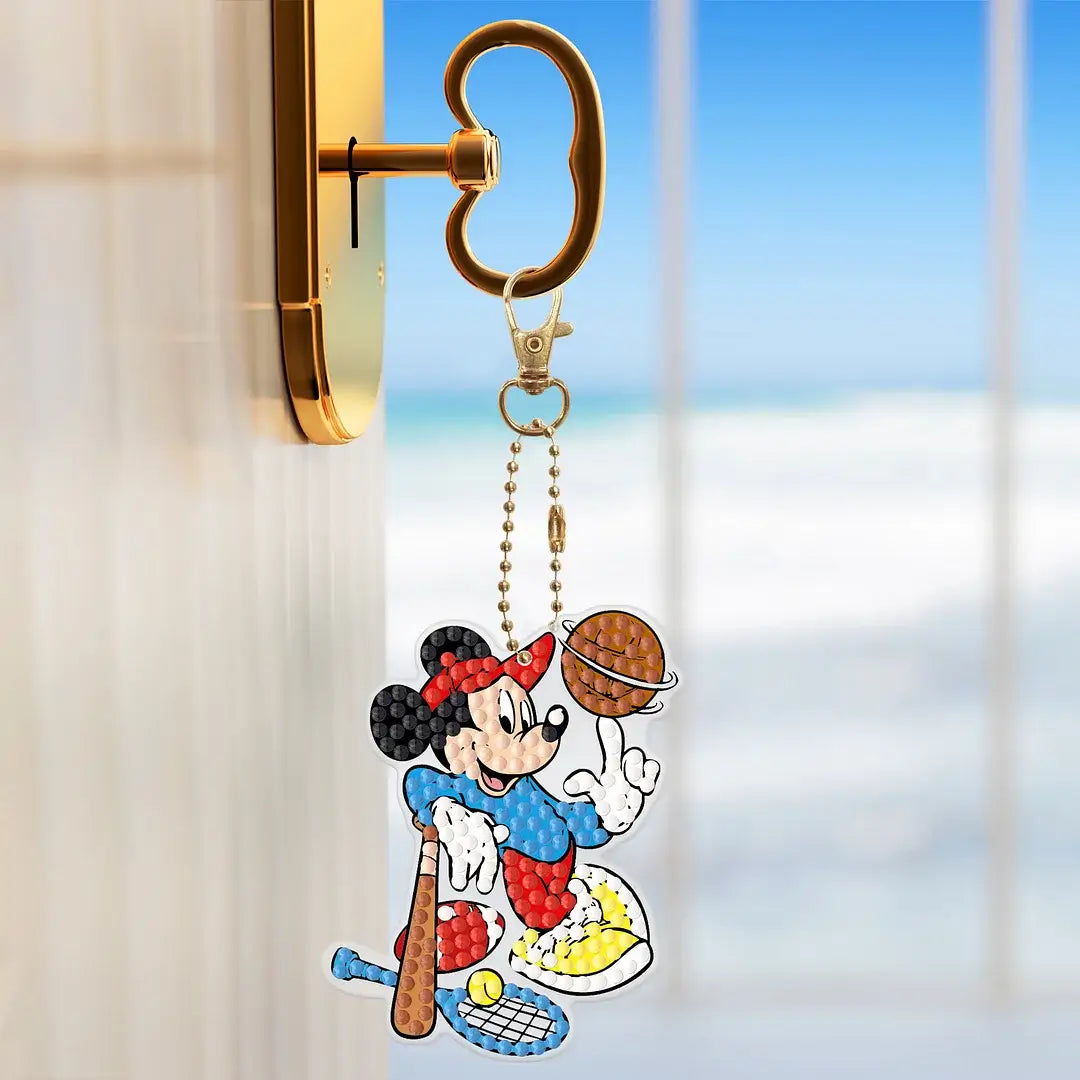 8pcs DIY Mickey Mouse Clubhouse Diamond Painting Keychains