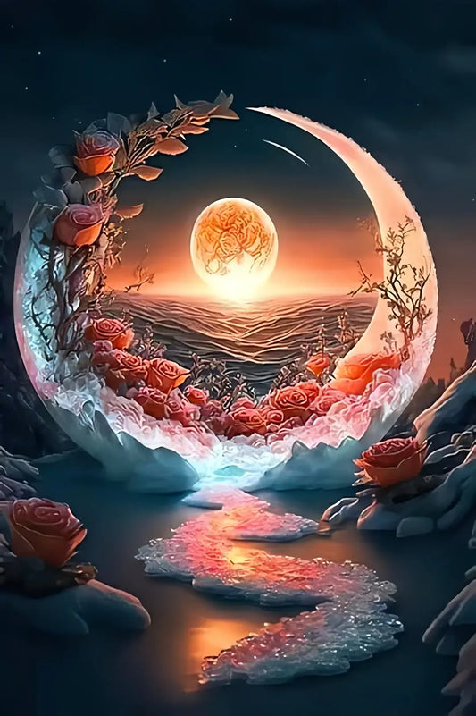 Moon Upon Over Sea Diamond Painting