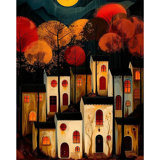 Night House Paint By Number Acrylic Oil Painting Kit