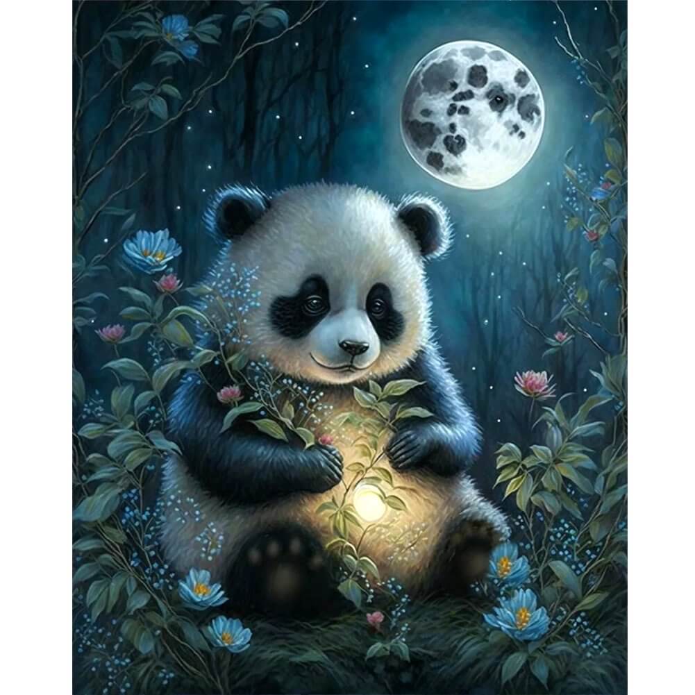 5D DIY Diamond Painting Kit - Full Round / Square - Night Panda