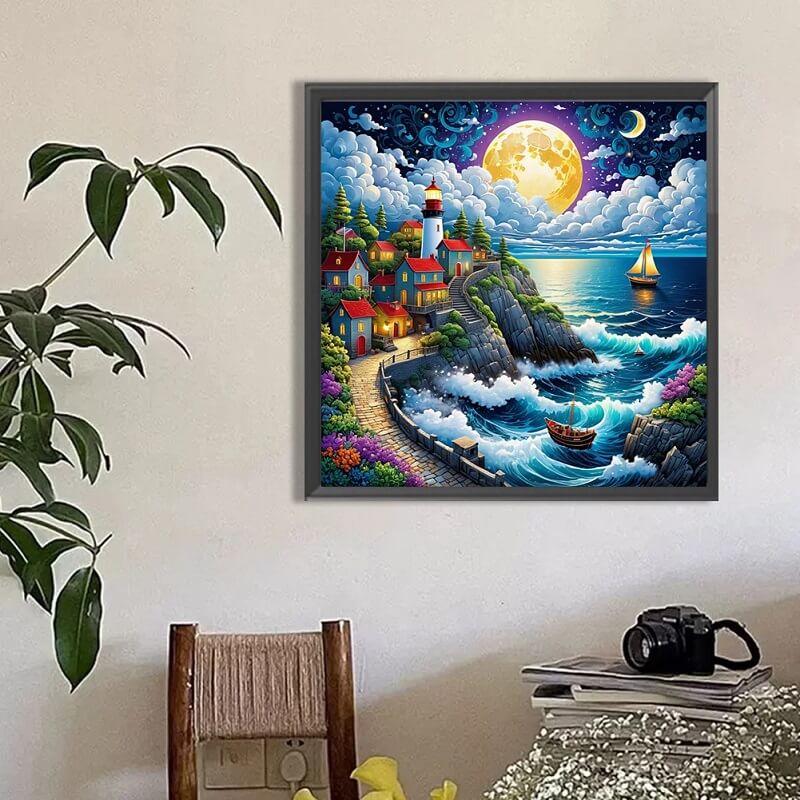 night seaside diamond painting 