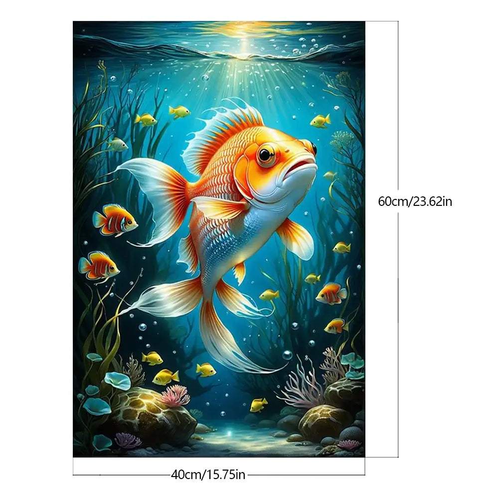 ocean goldfish paint by number kit size