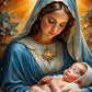 our lady and baby religion diamond painting