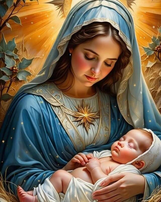 our lady and baby religion diamond painting