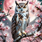 Owl and Peach Blossom 5D DIY Diamond Painting Kit