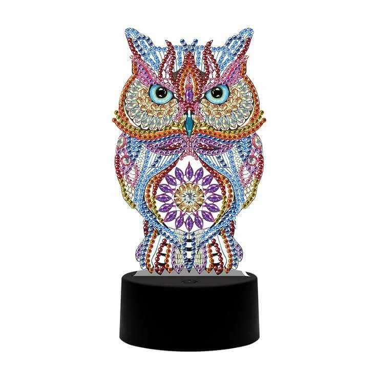 DIY Owl Diamond Painting Led Table Lamp Ornament Kit