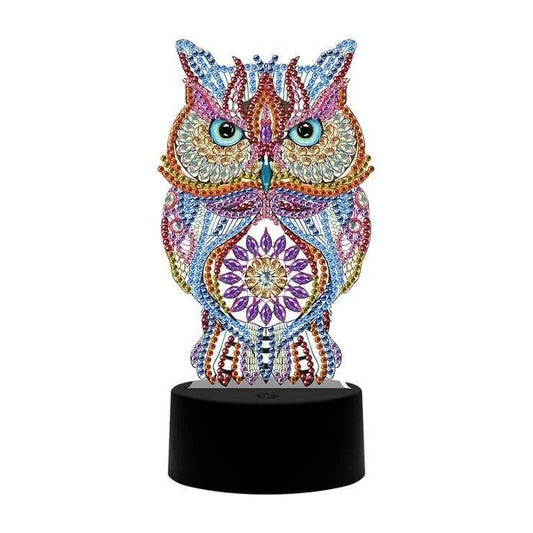 DIY Owl Diamond Painting Led Table Lamp Ornament Kit