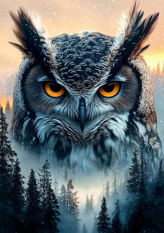 Owl Landscape Diamond Art kit