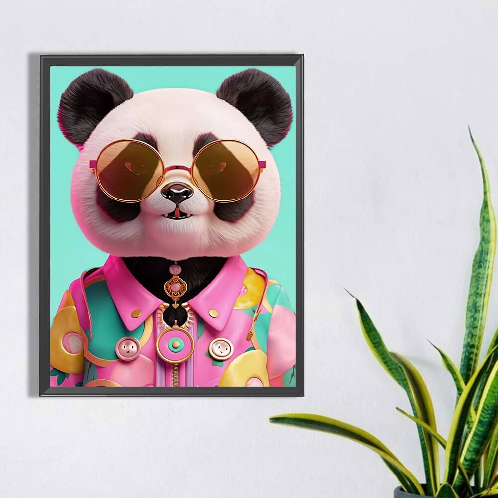 Panda With Glasses Diamond Painting