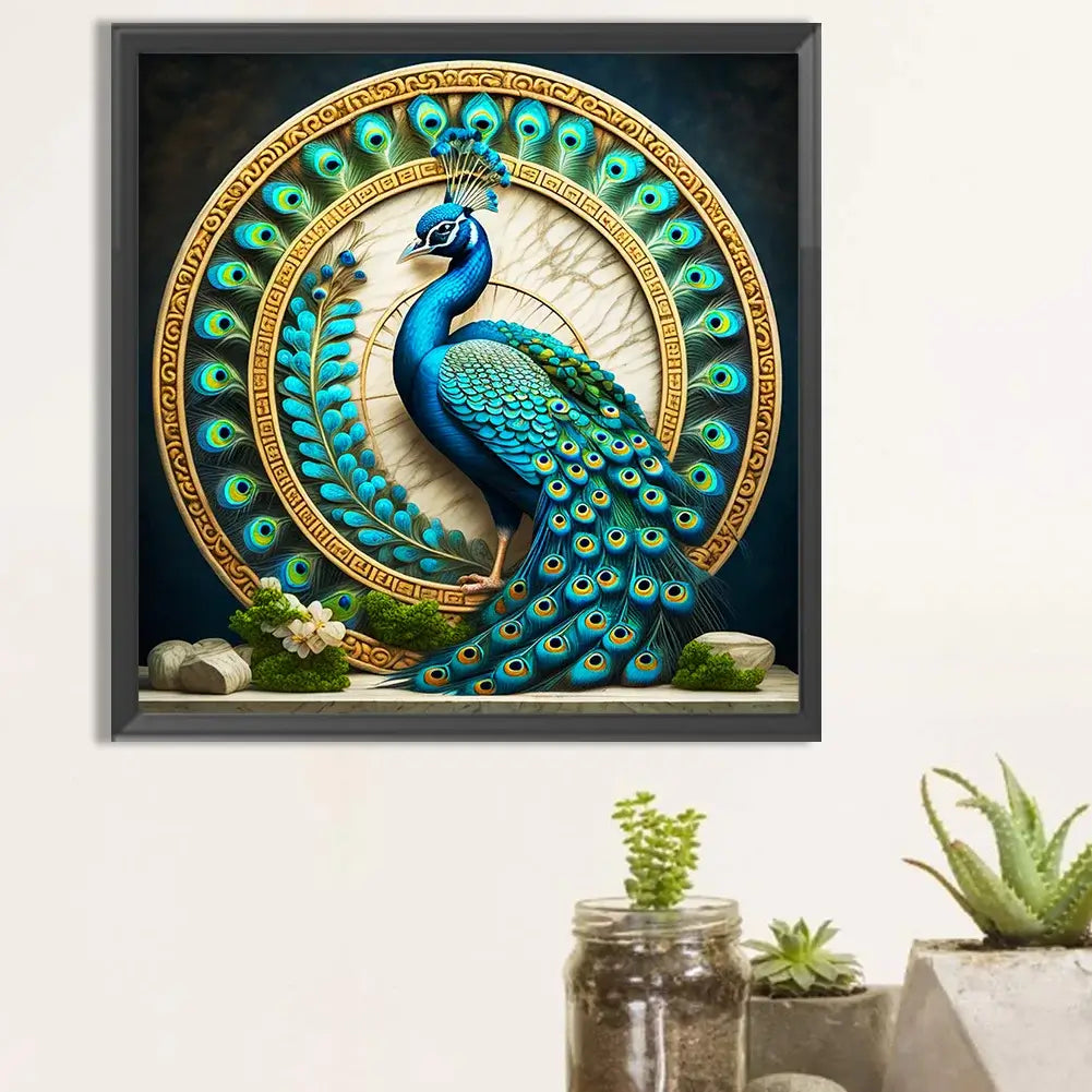 Diamond painting - Full Round / Square - Green Peacock