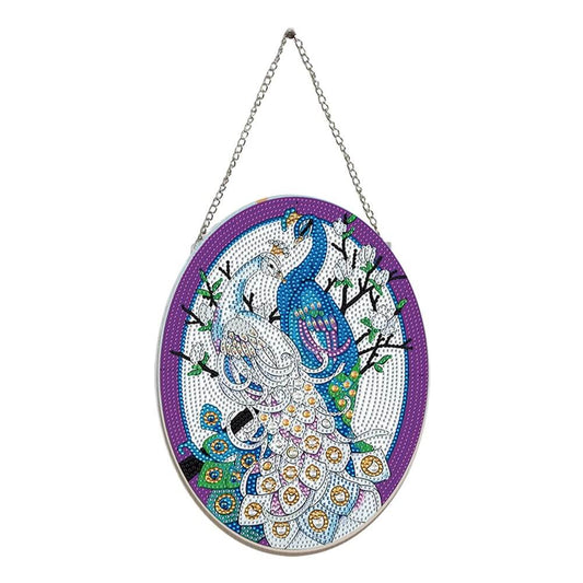 DIY Diamond Painting Vintage Hanging Ornament - Peacock