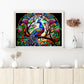 peacock stained glass diamond painting