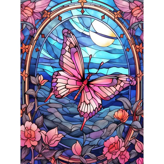 Pink butterfly 5D DIY Diamond Painting