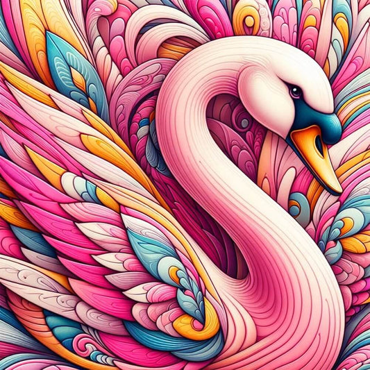 Pink Swan 5D DIY Diamond Painting Kit