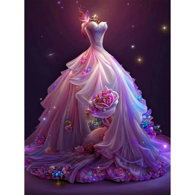 pink wedding dress diamond embroidery