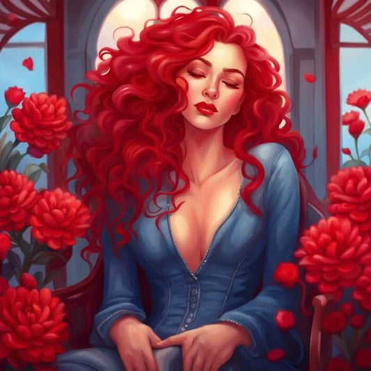 5D DIY Diamond Painting - Full Round / Square - Woman With Red Hair