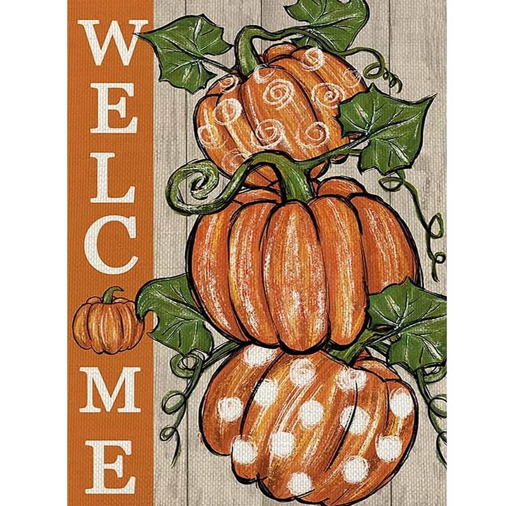 5D DIY Diamond painting - Full Round / Square - Pumpkin Welcome