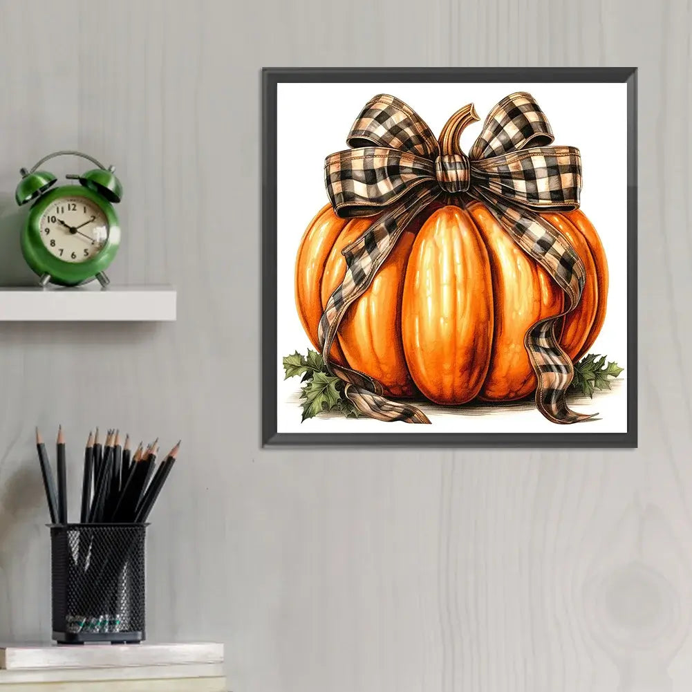 pumpkin with bow diamond art KIT