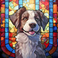 puppy stained glass diamond painting