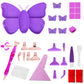 Purple Butterfly Shaped Diamond Painting Beads Trays And Drill Pens Kit C