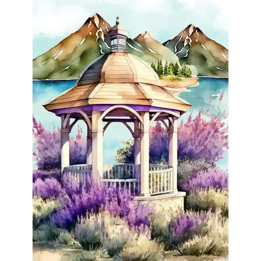 Purple Diamond Painting - Full Round / Square - Lavender Pavilion