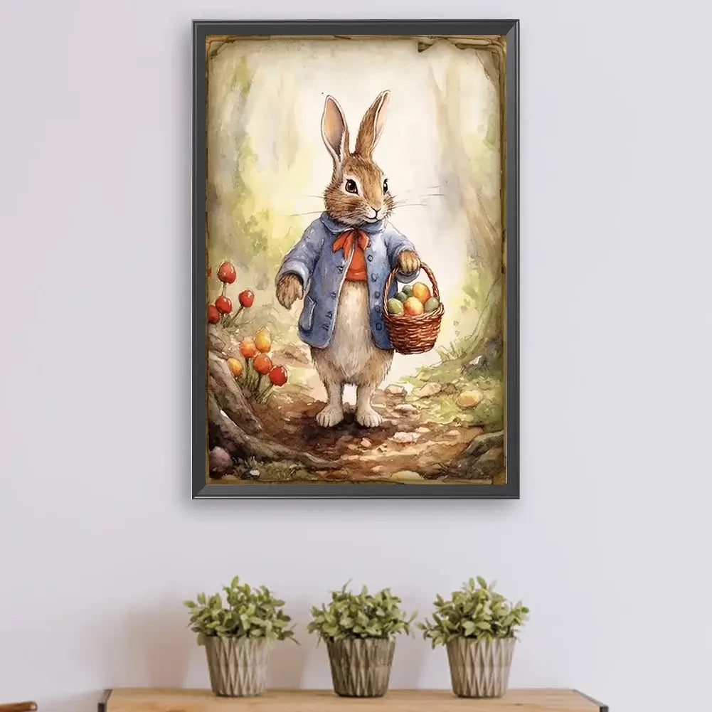 rabbit paint by number oil painting
