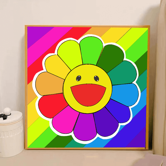 5D DIY Diamond painting - Full Round / Square - Rainbow Sunflower