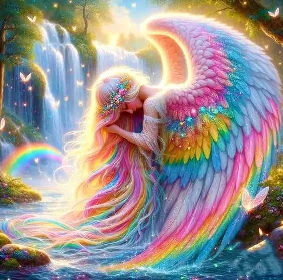 Rainbow Wings Angel Diamond Painting