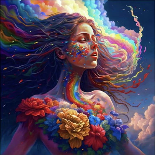 rainbow woman diamond art