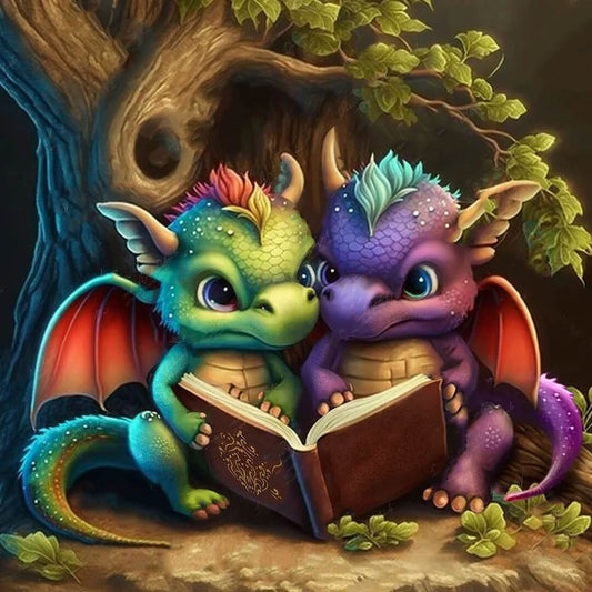 Reading Dragons Diamond Art