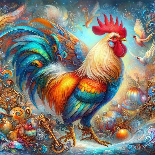 5D DIY Diamond Painting Kit - Full Round / Square - Rooster B