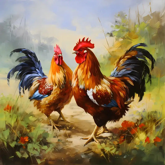 5D DIY Roosters Diamond Painting