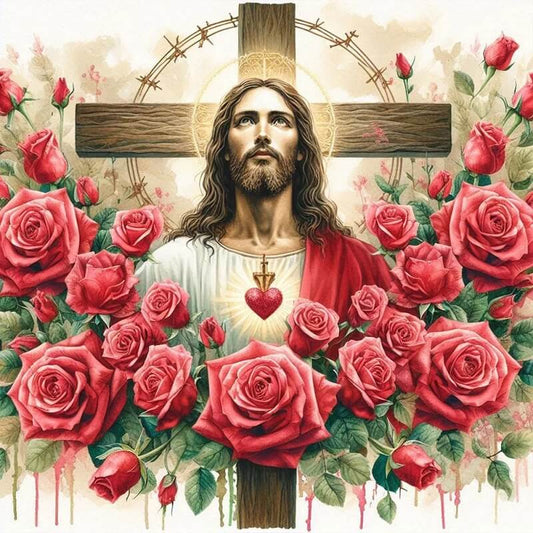 rose jesus diamond painting kit