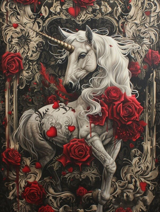 Rose Unicorn iamond Painting