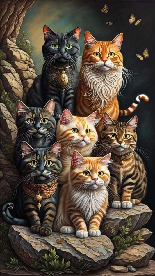 Seven Cats Diamond Painting