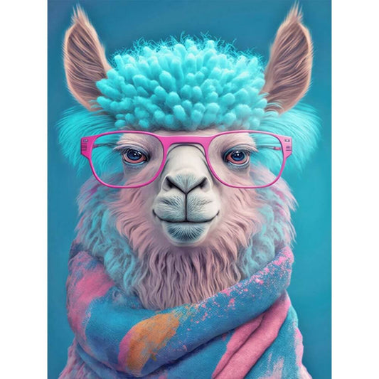 Diamond Painting - Full Round / Square - Sheep With Glasses