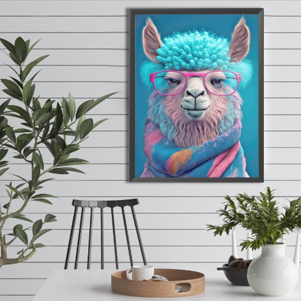 Sheep With Glasses Diamond Painting
