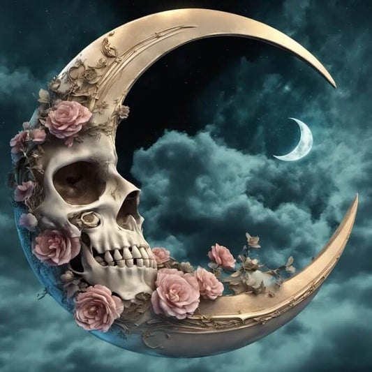 Skull Flower Moon 5D DIY Halloween Diamond Painting
