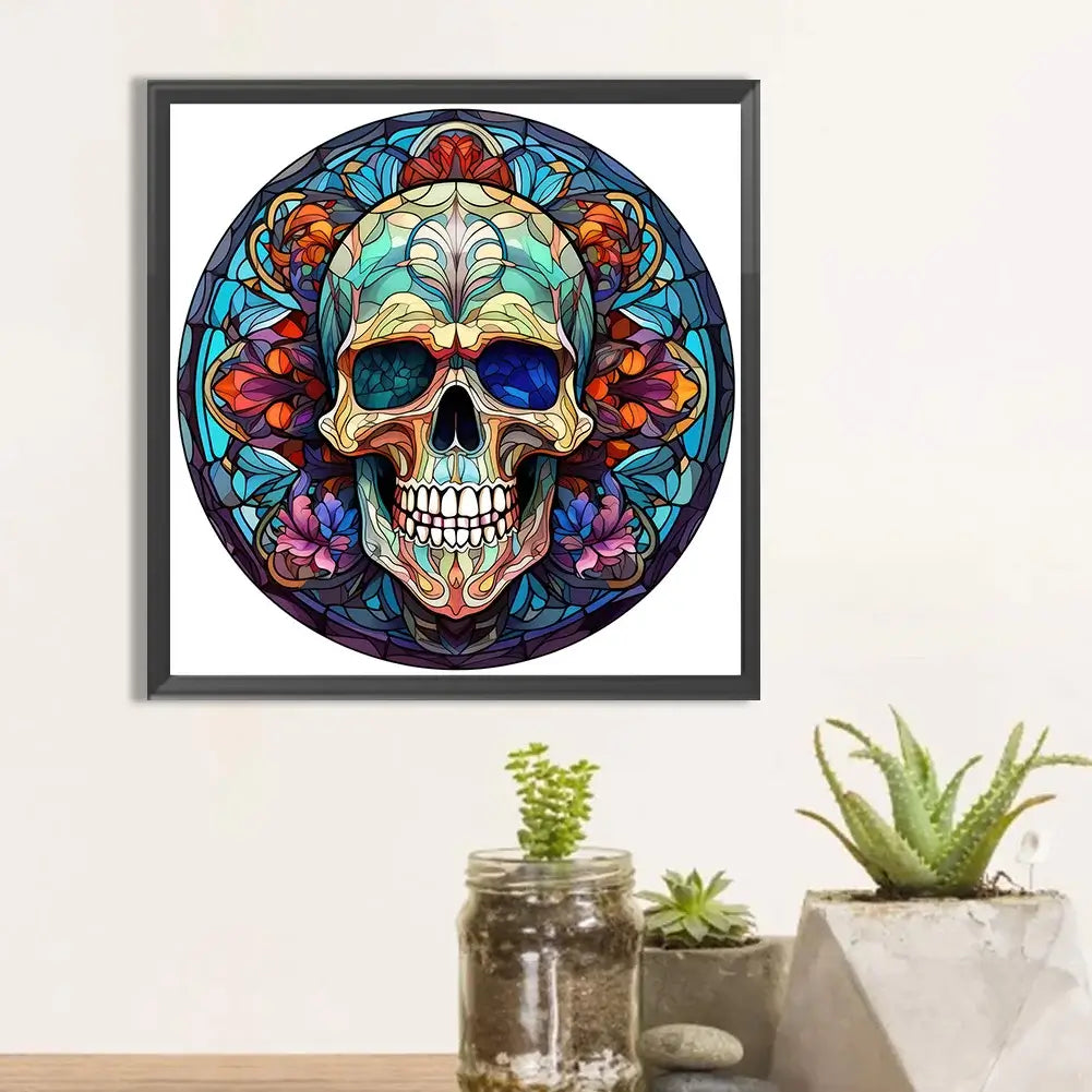 Stained Glass Skull Halloween Diamond painting