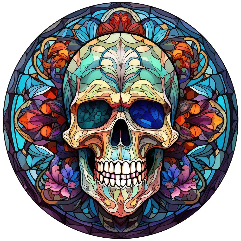 Halloween Diamond painting - Full Round / Square - Stained Glass Skull