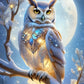snow night owl diamond art kit