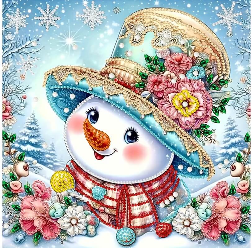 Snowman part drill diamond art kit