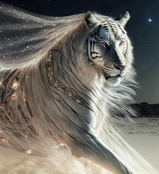  Sparkling White Tiger 5D DIY Diamond Painting
